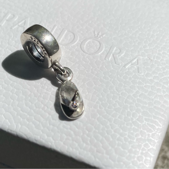 Authentic Pandora flip flop sandal dangle charm sterling silver and cz - Picture 3 of 6